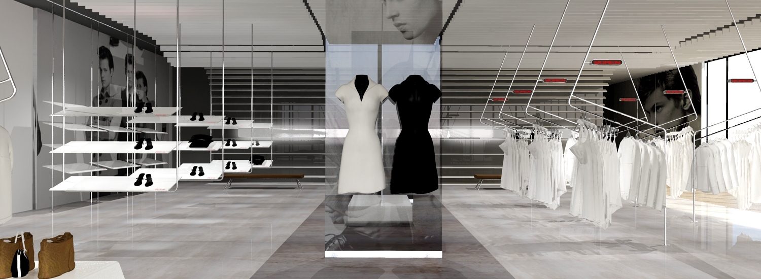 boss retail design winkel concept vooraanzicht met POS