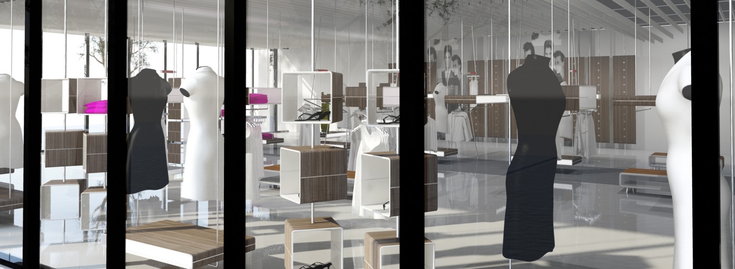 boss retail design winkel concept van binnen naar buiten gezien window presentatie sales window