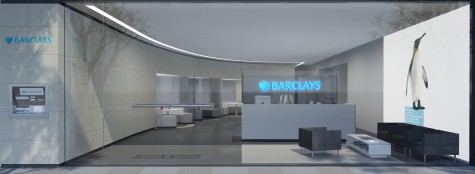 Barclays bankshop transparant winkel concept ontwerp