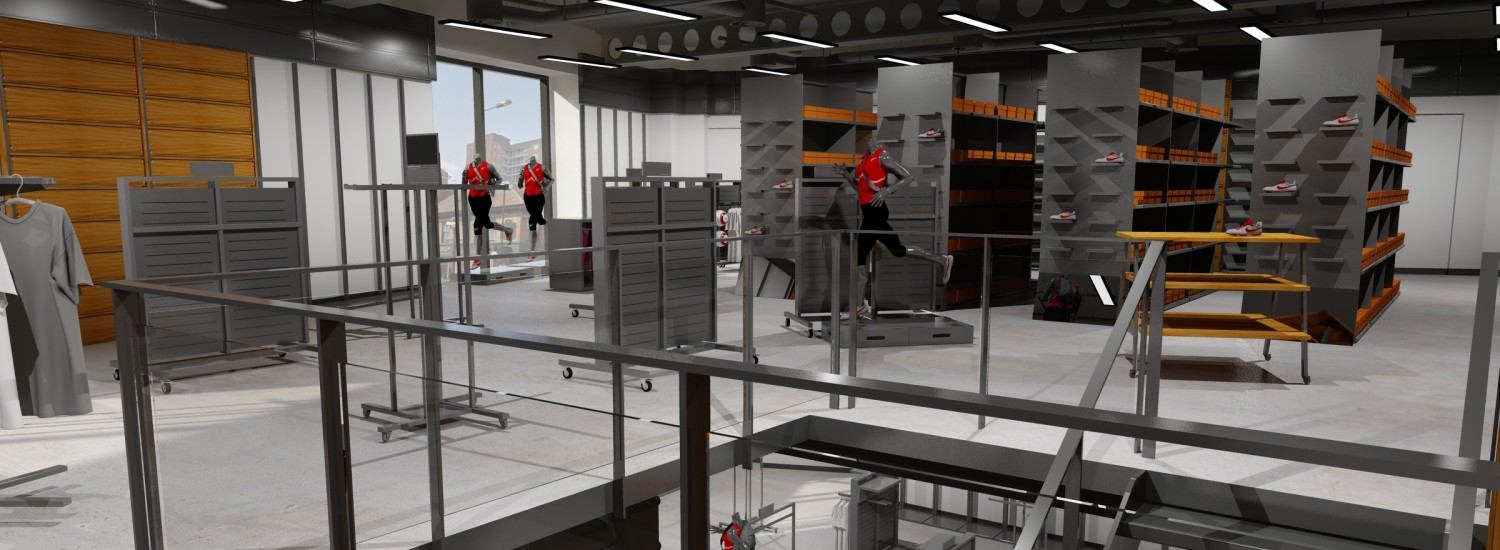 nike london factory store 2e verdieping trappen